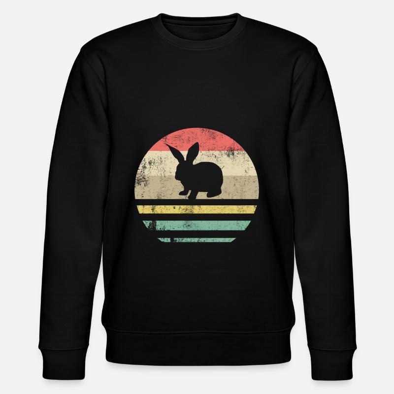 Easter Rabbit Retro Gift - Stanley/Stella CHANGER Unisex Organic Sweatshirt - black