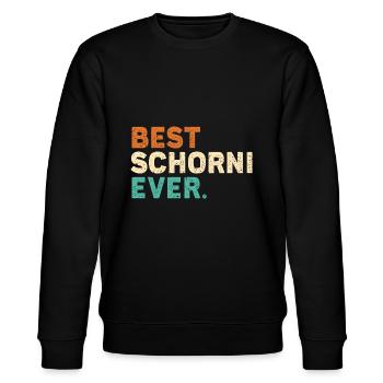 Schorni Schornsteinfeger Lustige Sprüche Geschenk - Stanley/Stella Unisex Bio-Sweatshirt CHANGER  - Schwarz - Vorne - Nik (191cm) & Marisol (170cm)