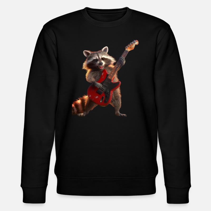 Waschbär - Stanley/Stella Unisex Bio-Sweatshirt CHANGER  - Schwarz