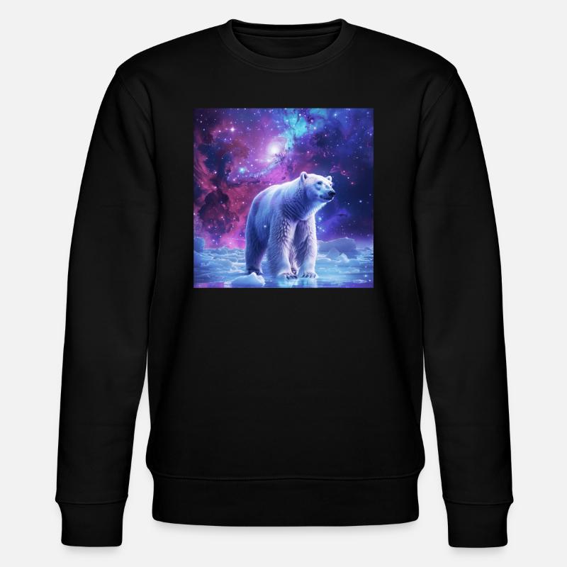 Eisbär - Stanley/Stella Unisex Bio-Sweatshirt CHANGER  - Schwarz