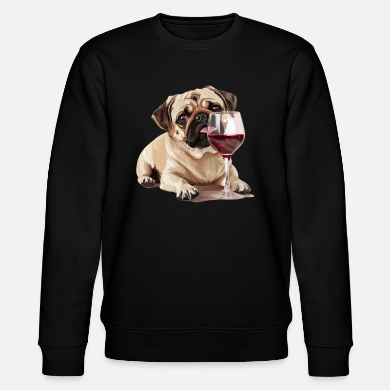 Pug - Stanley/Stella CHANGER Unisex Organic Sweatshirt - black