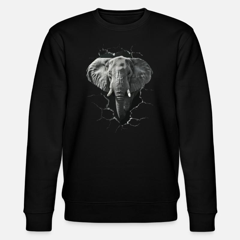 Elefant - Stanley/Stella Unisex Bio-Sweatshirt CHANGER  - Schwarz