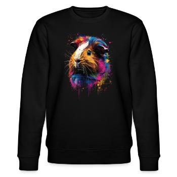 Meerschweinchen - Stanley/Stella Unisex Bio-Sweatshirt CHANGER  - Schwarz - Vorne - Nik (191cm) & Marisol (170cm)