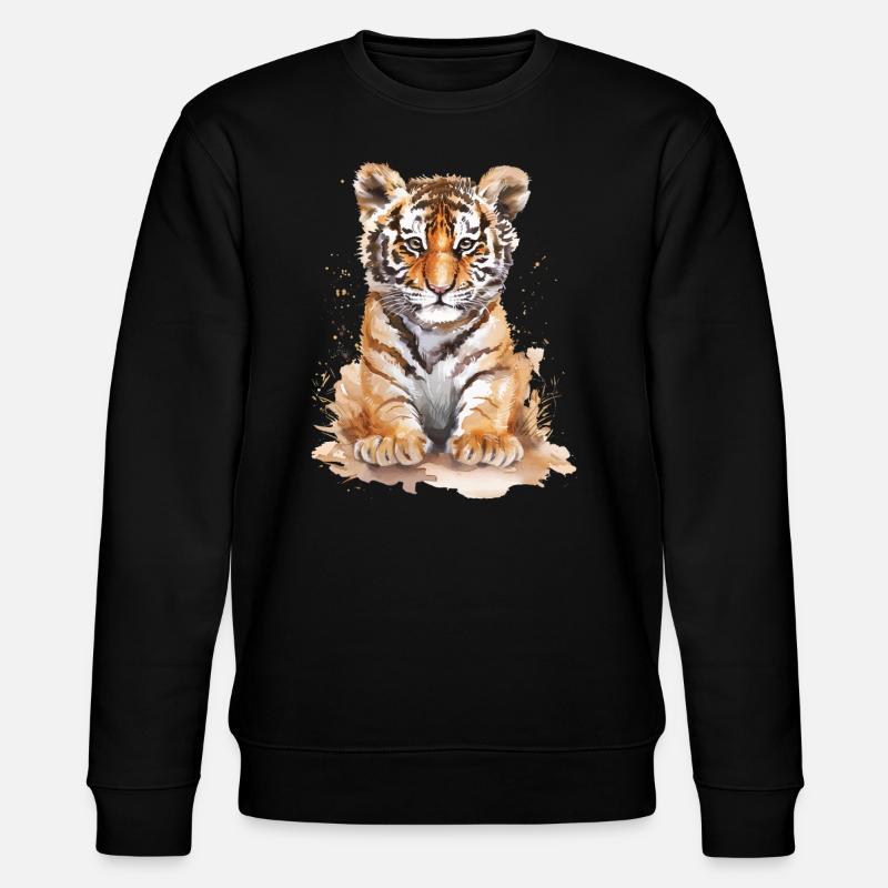 Tiger - Stanley/Stella Unisex Bio-Sweatshirt CHANGER  - Schwarz