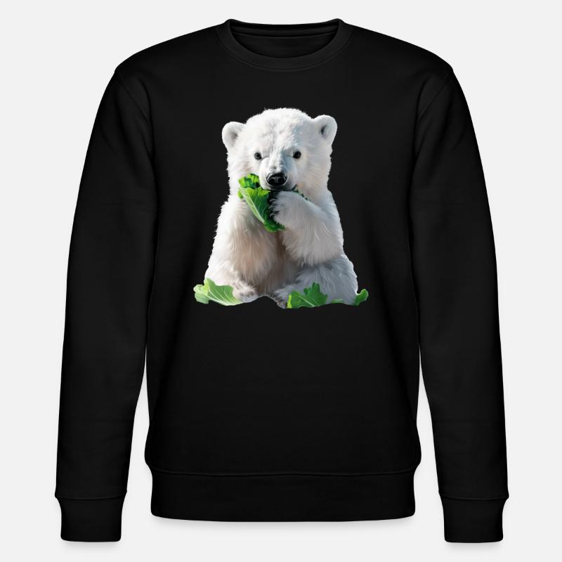 Eisbär - Stanley/Stella Unisex Bio-Sweatshirt CHANGER  - Schwarz