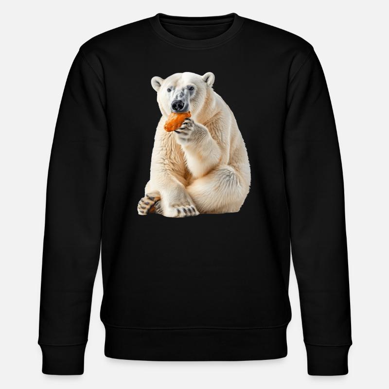 Ours blanc - Sweat bio CHANGER Stanley/Stella Unisexe - noir