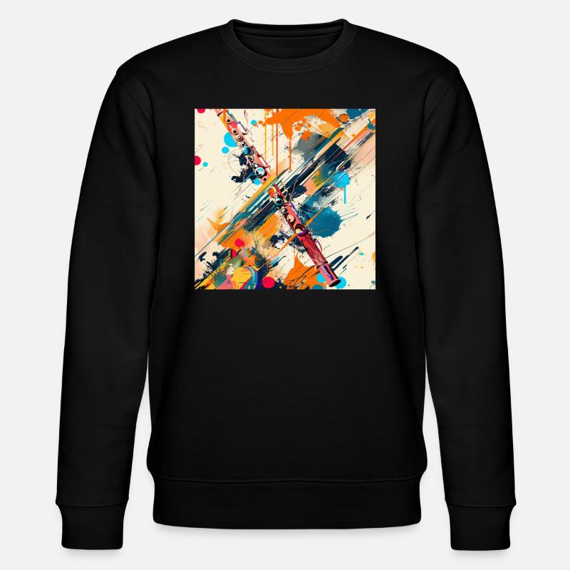 Transverse flute - Stanley/Stella CHANGER Unisex Organic Sweatshirt - black