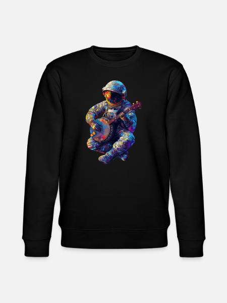 Astronaut Banjo - Stanley/Stella CHANGER Unisex Organic Sweatshirt - black