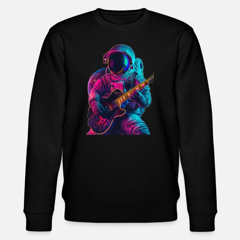 Astronaut Guitar - Stanley/Stella CHANGER Unisex Organic Sweatshirt - black