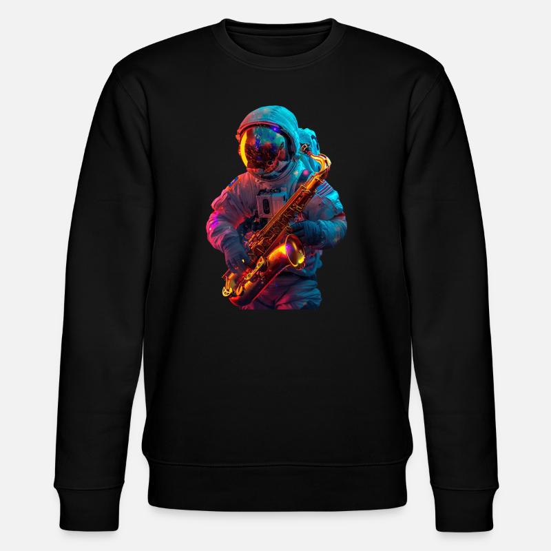 Saxophone astronaute - Sweat bio CHANGER Stanley/Stella Unisexe - noir