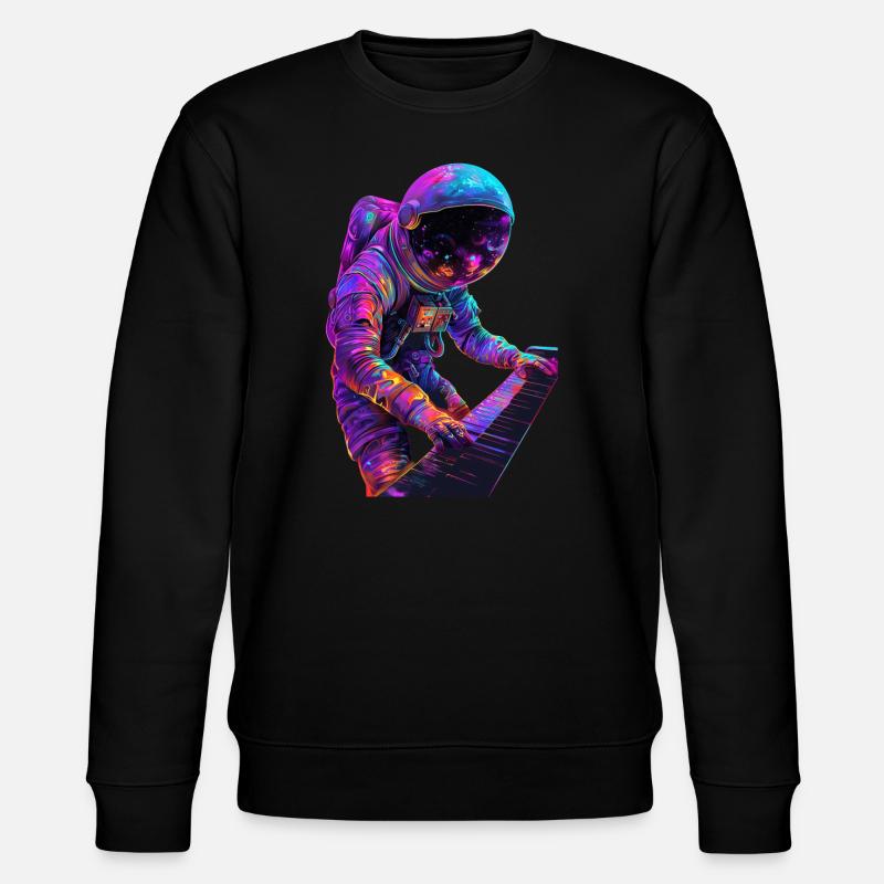 Astronaut Piano - Stanley/Stella CHANGER Unisex Organic Sweatshirt - black