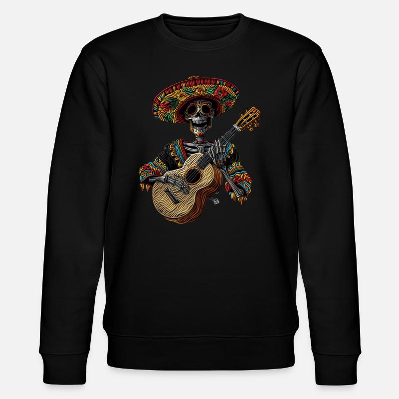 Ukulele Mexican Skeleton - Stanley/Stella CHANGER Unisex Organic Sweatshirt - black