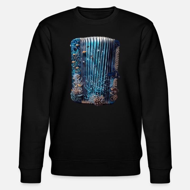 Fish Accordion - Stanley/Stella CHANGER Unisex Organic Sweatshirt - black