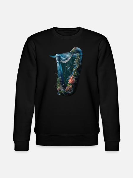 Fisch Harfe - Stanley/Stella Unisex Bio-Sweatshirt CHANGER  - Schwarz