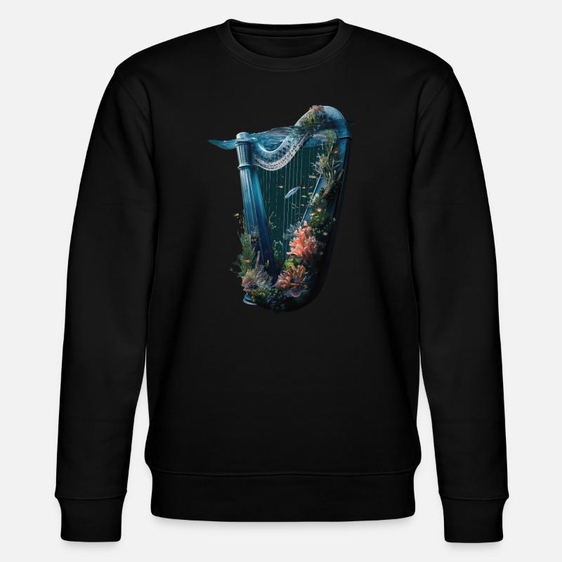 Fish Harp - Stanley/Stella CHANGER Unisex Organic Sweatshirt - black