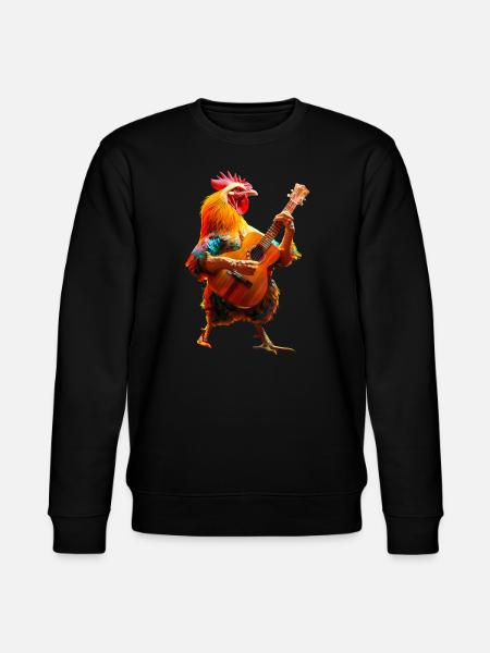 Rooster Ukulele - Stanley/Stella CHANGER Unisex Organic Sweatshirt - black