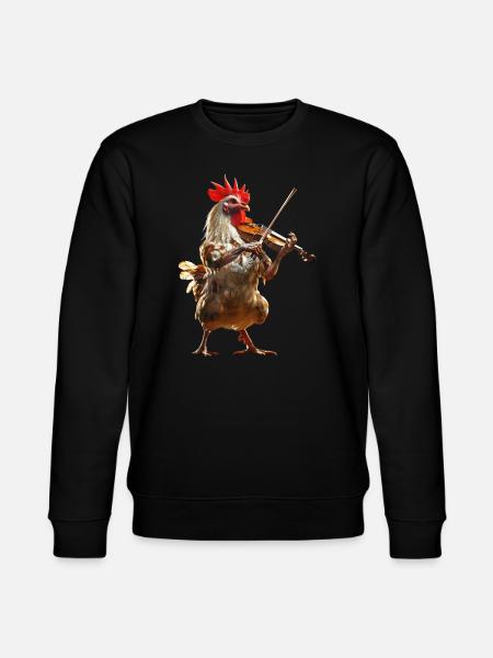 Rooster Violin - Stanley/Stella CHANGER Unisex Organic Sweatshirt - black