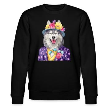 Alaskan Malamute - Stanley/Stella Unisex Bio-Sweatshirt CHANGER  - Schwarz - Vorne - Nik (191cm) & Marisol (170cm)