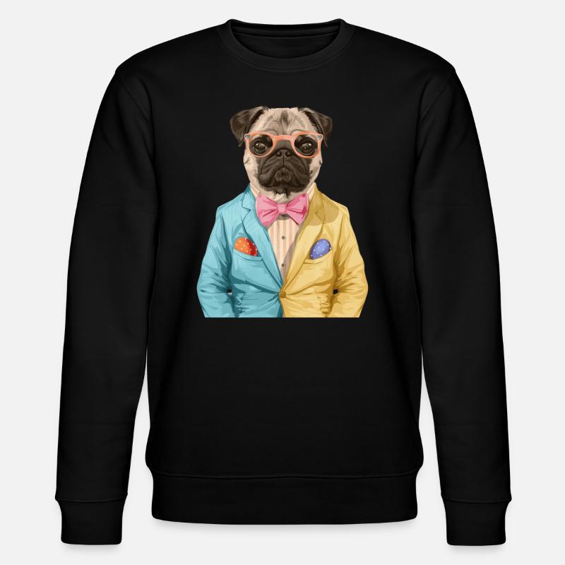 Mops - Stanley/Stella Unisex Bio-Sweatshirt CHANGER  - Schwarz