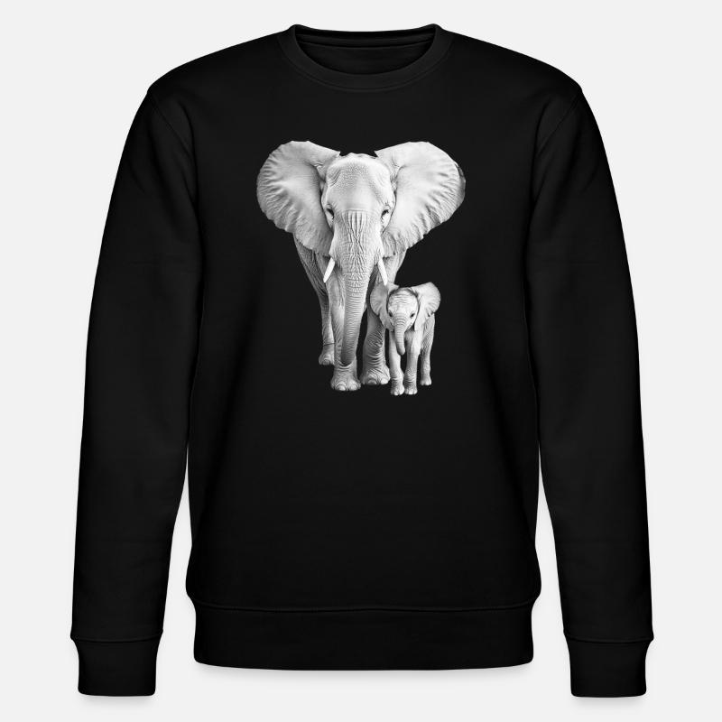 Elefant - Stanley/Stella Unisex Bio-Sweatshirt CHANGER  - Schwarz