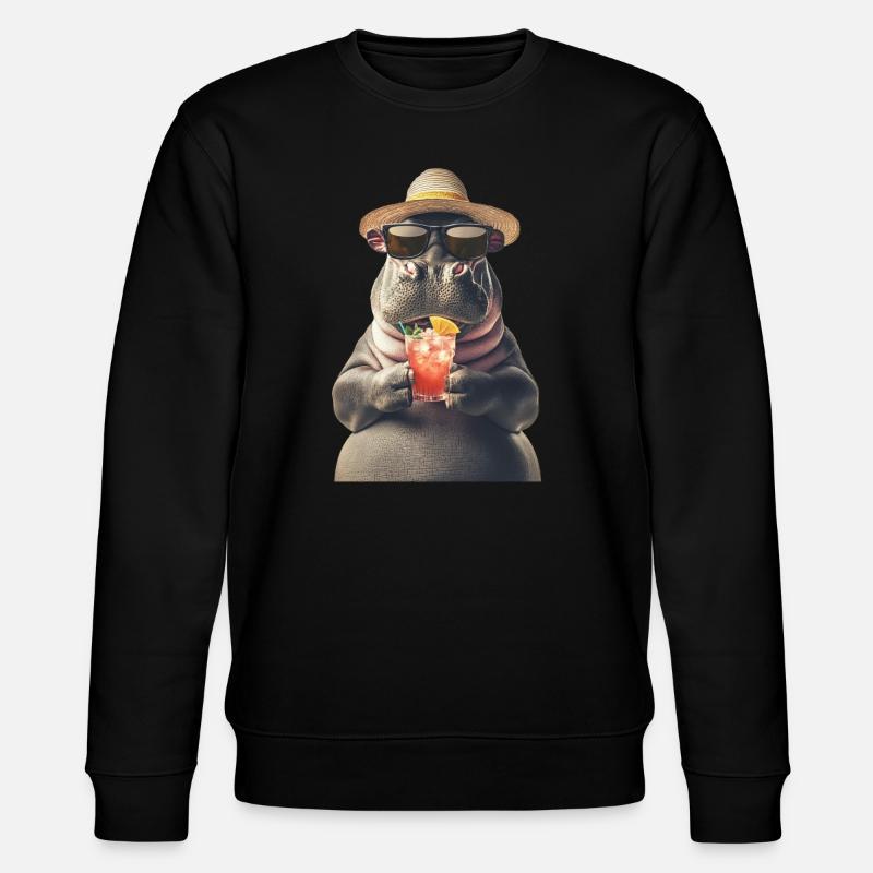 Nilpferd - Stanley/Stella Unisex Bio-Sweatshirt CHANGER  - Schwarz