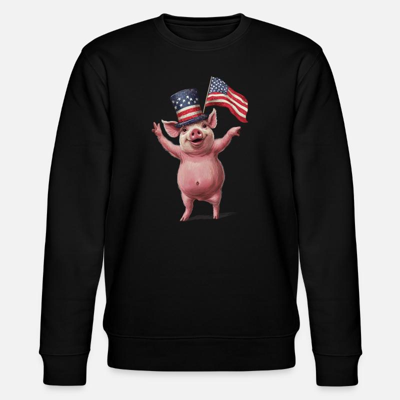 Schwein - Stanley/Stella Unisex Bio-Sweatshirt CHANGER  - Schwarz