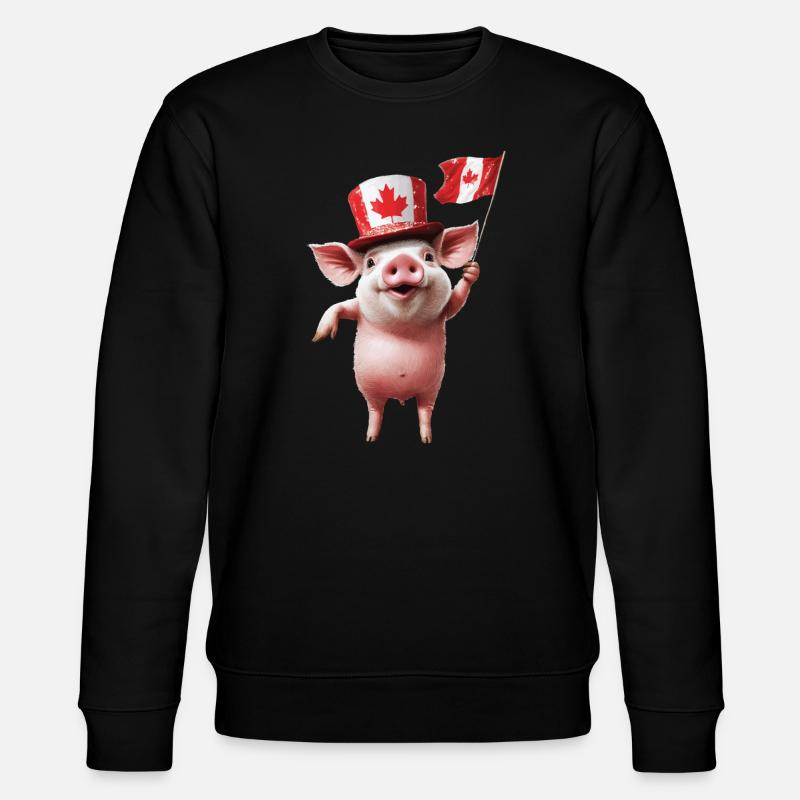 Schwein - Stanley/Stella Unisex Bio-Sweatshirt CHANGER  - Schwarz