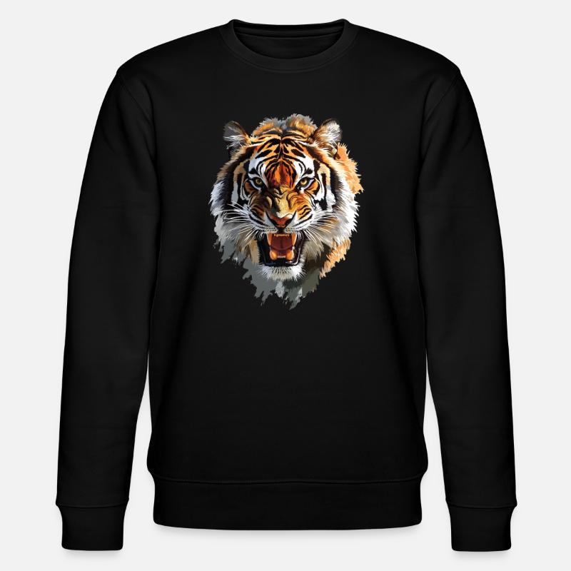 Tiger - Stanley/Stella Unisex Bio-Sweatshirt CHANGER  - Schwarz