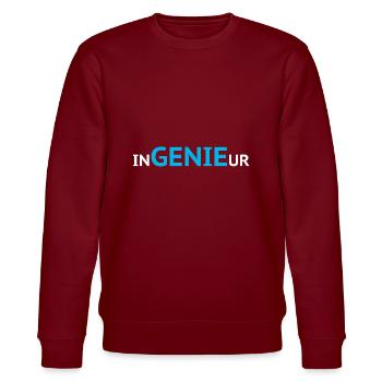 InGENIEur Ingenieur GENIE - Stanley/Stella Unisex Bio-Sweatshirt CHANGER  - Burgunderrot - Vorne - Nik (191cm) & Marisol (170cm)