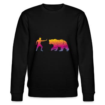 Stop Bear - Stanley/Stella CHANGER Unisex Organic Sweatshirt - black - Front - Nik (191cm) & Marisol (170cm)