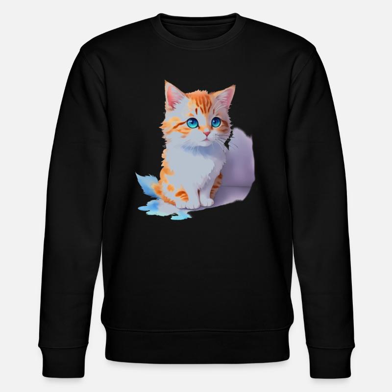 süße Katze - Stanley/Stella Unisex Bio-Sweatshirt CHANGER  - Schwarz