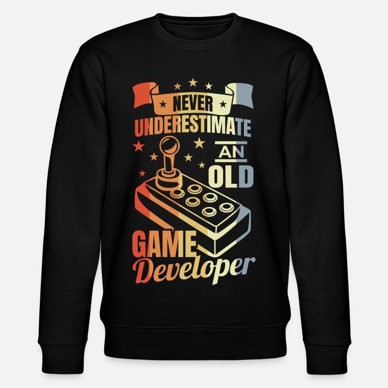 Game Developer Grandpa - Stanley/Stella CHANGER Unisex Organic Sweatshirt - black