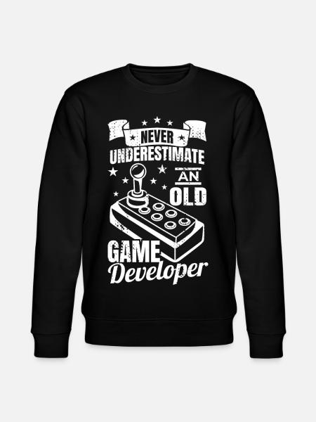 Old game developer grandfather - Stanley/Stella CHANGER Unisex Organic Sweatshirt - black