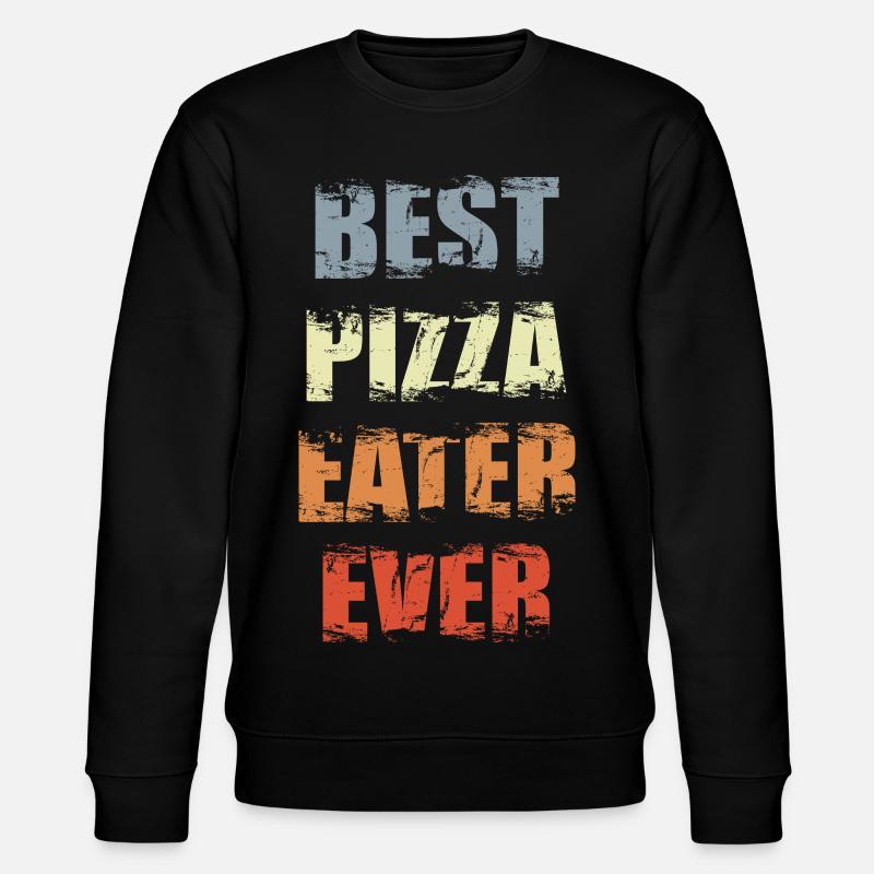 Funny Pizza Eater - Stanley/Stella CHANGER Unisex Organic Sweatshirt - black