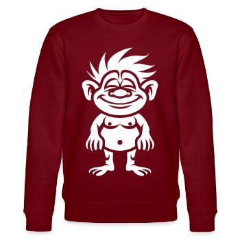 Troll - Stanley/Stella Unisex Bio-Sweatshirt CHANGER  - Burgunderrot - Vorne - Nik (191cm) & Marisol (170cm)
