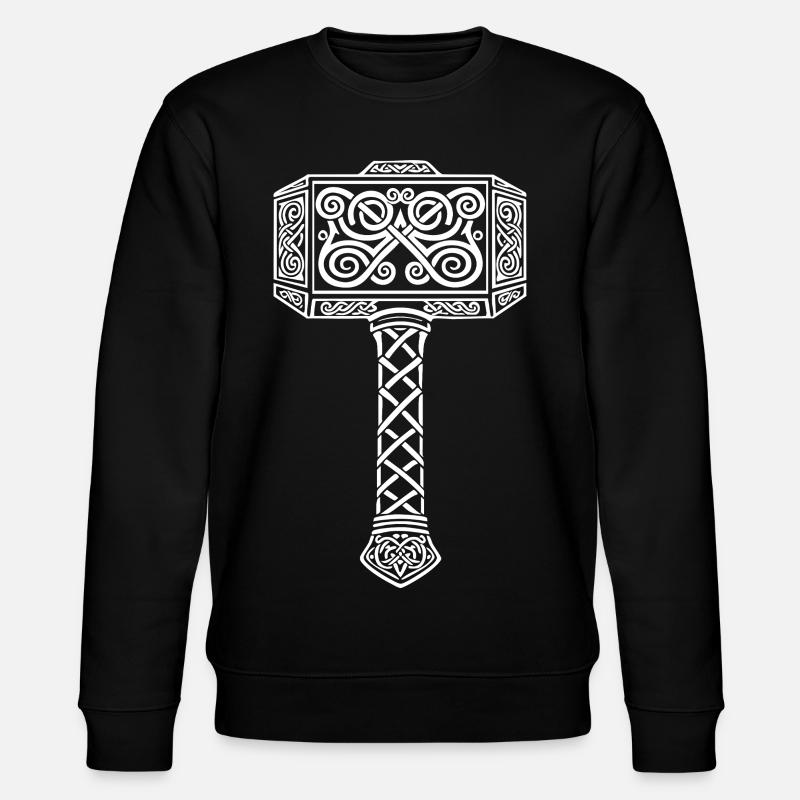 Mjölnir Thors Hammer Wikinger-Maskottchen - Stanley/Stella Unisex Bio-Sweatshirt CHANGER  - Schwarz