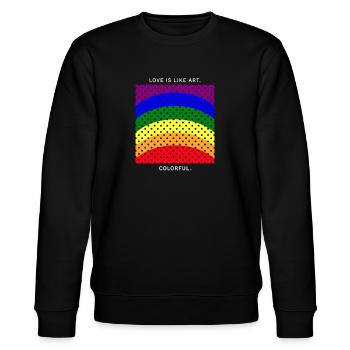 Love Is Like Art, Colorful LGBT Gay Pride Geometry - Stanley/Stella CHANGER Unisex Organic Sweatshirt - black - Front - Nik (191cm) & Marisol (170cm)