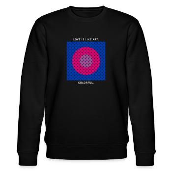 Liebe ist wie Kunst - bunt - LGBTQ Bisexual Pride - Stanley/Stella Unisex Bio-Sweatshirt CHANGER  - Schwarz - Vorne - Nik (191cm) & Marisol (170cm)