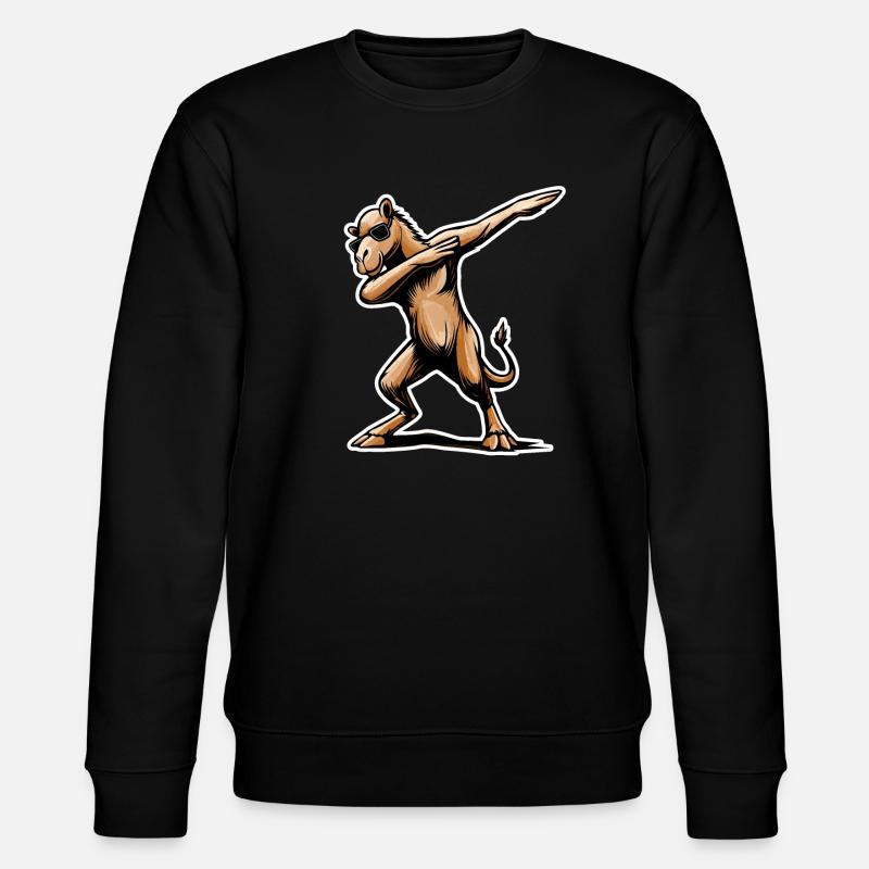 Stylisches Dabbing-Dromedar Design Geschenk - Stanley/Stella Unisex Bio-Sweatshirt CHANGER - Schwarz
