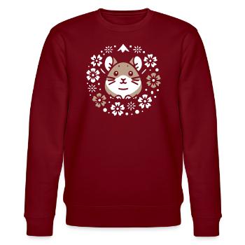 Design américain Pika Lover pour Pika - Sweat bio CHANGER Stanley/Stella Unisexe - bordeaux - Devant - Nik (191cm) & Marisol (170cm)