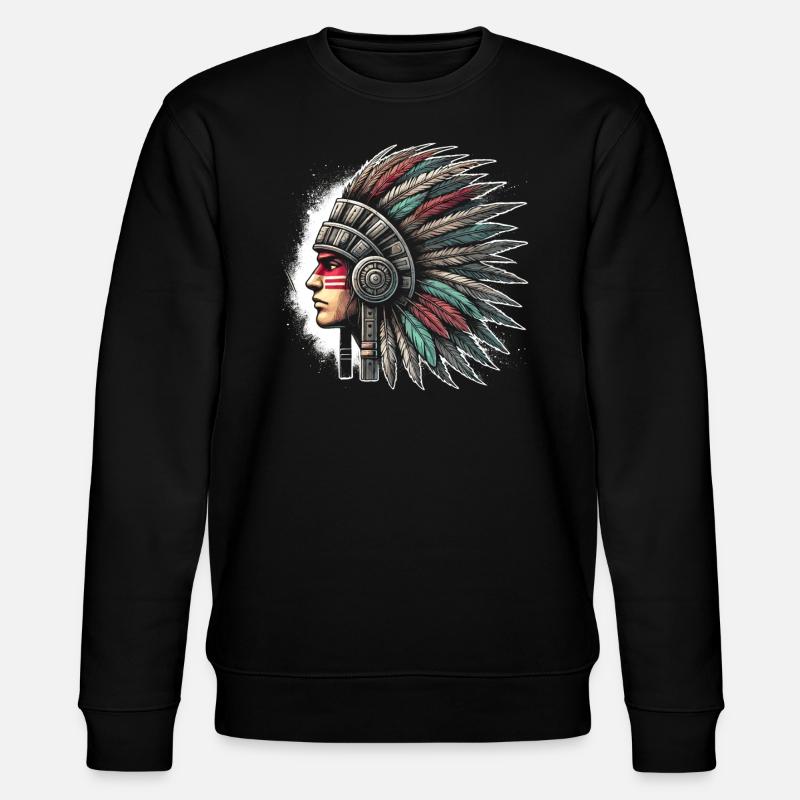 Guerrier aztèque avec traditionnel - Sweat bio CHANGER Stanley/Stella Unisexe - noir