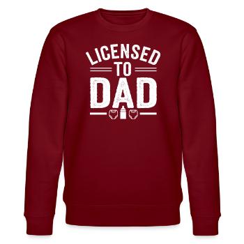 Parenthood humor New fathers have for the first time - Stanley/Stella CHANGER Unisex Organic Sweatshirt - burgundy - Front - Nik (191cm) & Marisol (170cm)