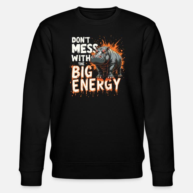 Humour hippopotame, citations sarcastiques, drôle - Sweat bio CHANGER Stanley/Stella Unisexe - noir