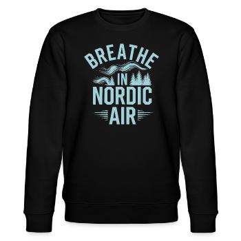 Skandinavische Ästhetik, Nordischer - Stanley/Stella Unisex Bio-Sweatshirt CHANGER  - Schwarz - Vorne - Nik (191cm) & Marisol (170cm)