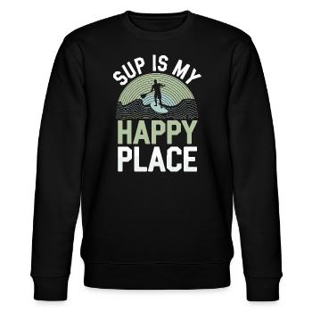 Paddleboarding SUP adventures, water sports in the - Stanley/Stella CHANGER Unisex Organic Sweatshirt - black - Front - Nik (191cm) & Marisol (170cm)