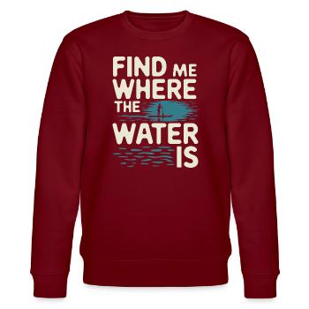 Paddleboarding SUP adventures, water sports in the - Stanley/Stella CHANGER Unisex Organic Sweatshirt - burgundy - Front - Nik (191cm) & Marisol (170cm)