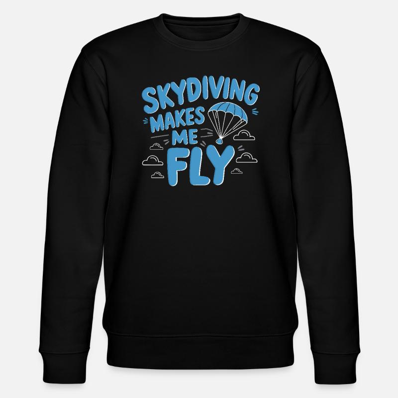 FallscFallschirmspringen Anfänger Abenteuer Nerven - Stanley/Stella Unisex Bio-Sweatshirt CHANGER  - Schwarz