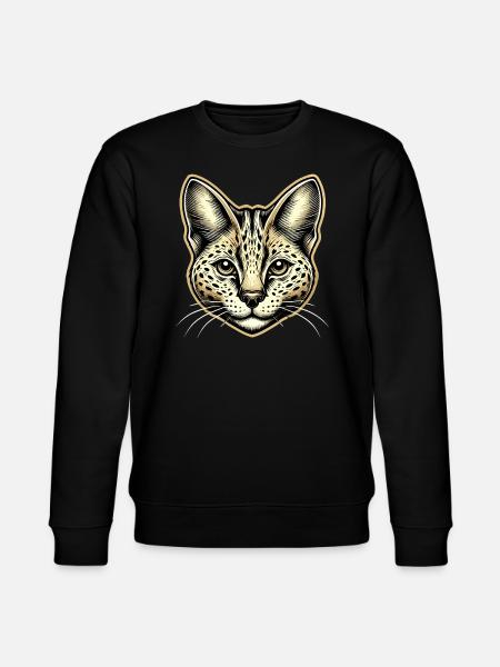 Serval Kat Eksotiske Katte Afrikansk Vildkat - Stanley/Stella økologisk unisex-sweatshirt CHANGER  - sort