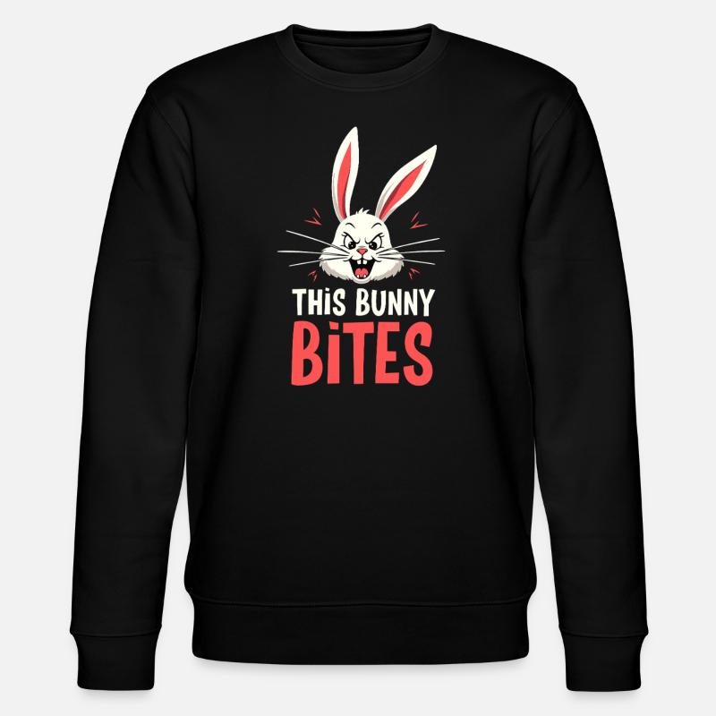 Mürrischer Hase Sarkastisches Tierdesign - Stanley/Stella Unisex Bio-Sweatshirt CHANGER - Schwarz