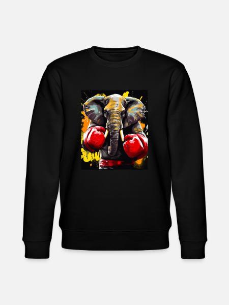 Elefant Boxer Kämpfer - Stanley/Stella Unisex Bio-Sweatshirt CHANGER - Schwarz